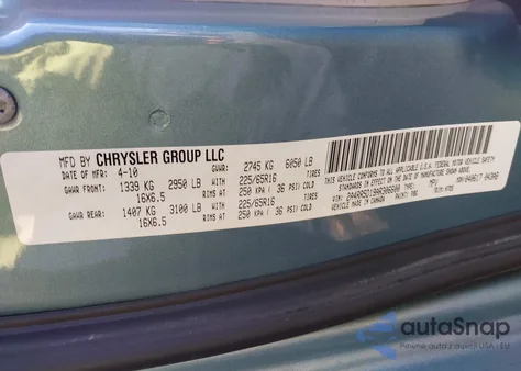 2010 Chrysler Town & Country Touring from USA, damaged, VIN 2A4RR5D19AR306600